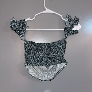 Cropped tank w/ flared skirt